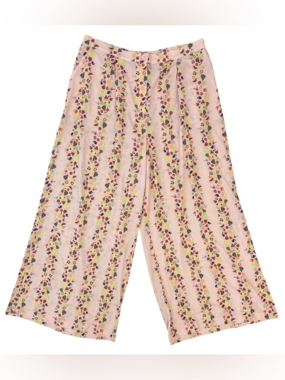 BlackMilk Willy Wonka Lickable Wallpaper Fruit Wide Leg Pants in Pink Size 18